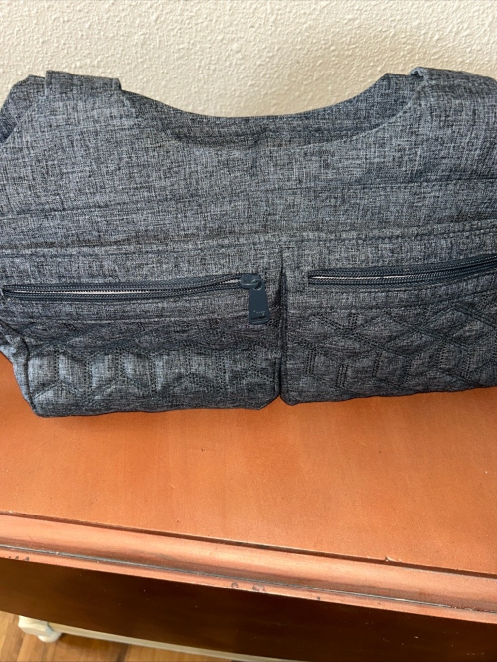 lug Charcoal Quilted Satchel Crossbody Bag - Picture 5 of 6